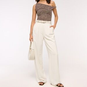 A&F Sloane Tailored Pant Crepe Wide Leg